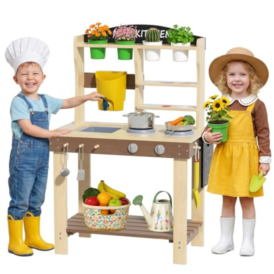 Kids Outdoor Sink - Outdoor mud kitchen for kids: wooden