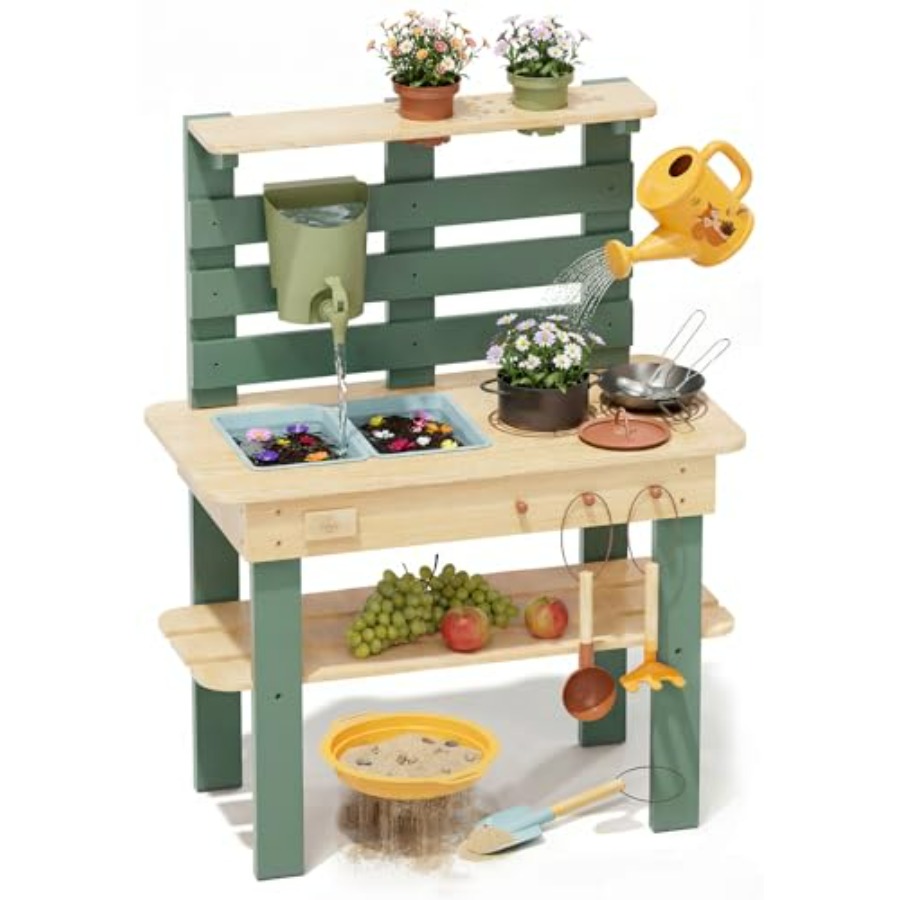 Kids Outdoor Sink - Outdoor mud kitchen for kids: wooden