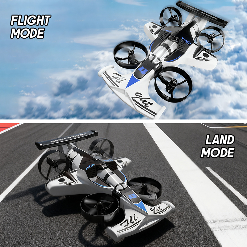 Kids Outdoor Activity Toys - 2in1 Mini Drone Air-Ground Flying Car