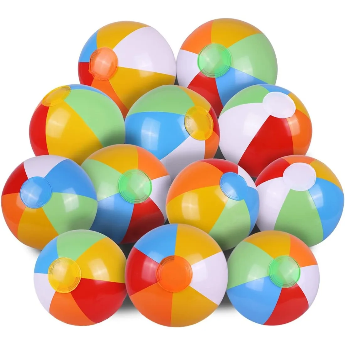 Outdoor Games For Kids - Rainbow Inflatable Beach Balls 5 Pack