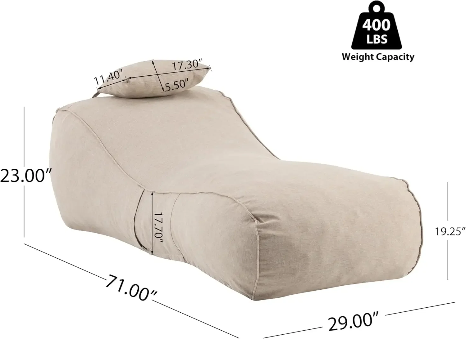 Morton Bean Bag Chair, Fabric  - Kids Outdoor Bean Bag Chair recensie en prijs
