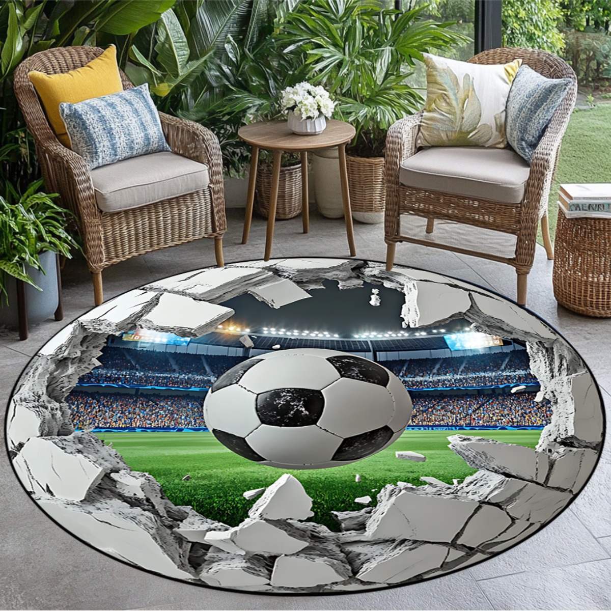 3D Football Field Round Area R - Kids Outdoor Mat Waterproof recensie en prijs