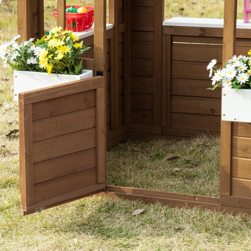 Outsunny Kids Wooden Playhouse - Kids Outdoor Wooden Playhouse recensie en prijs