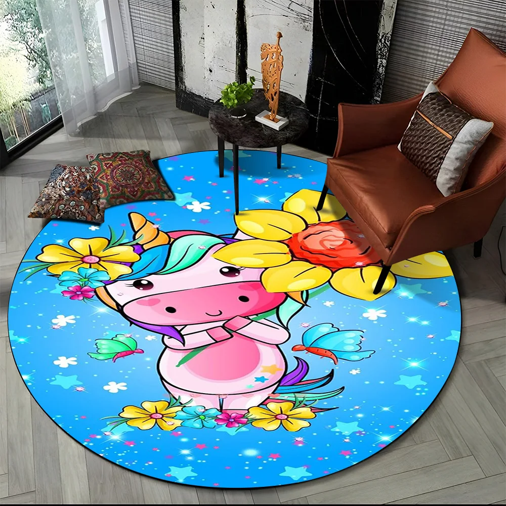 Unicorn Cartoon Animal Round C - Kids Outdoor Mat Waterproof recensie en prijs