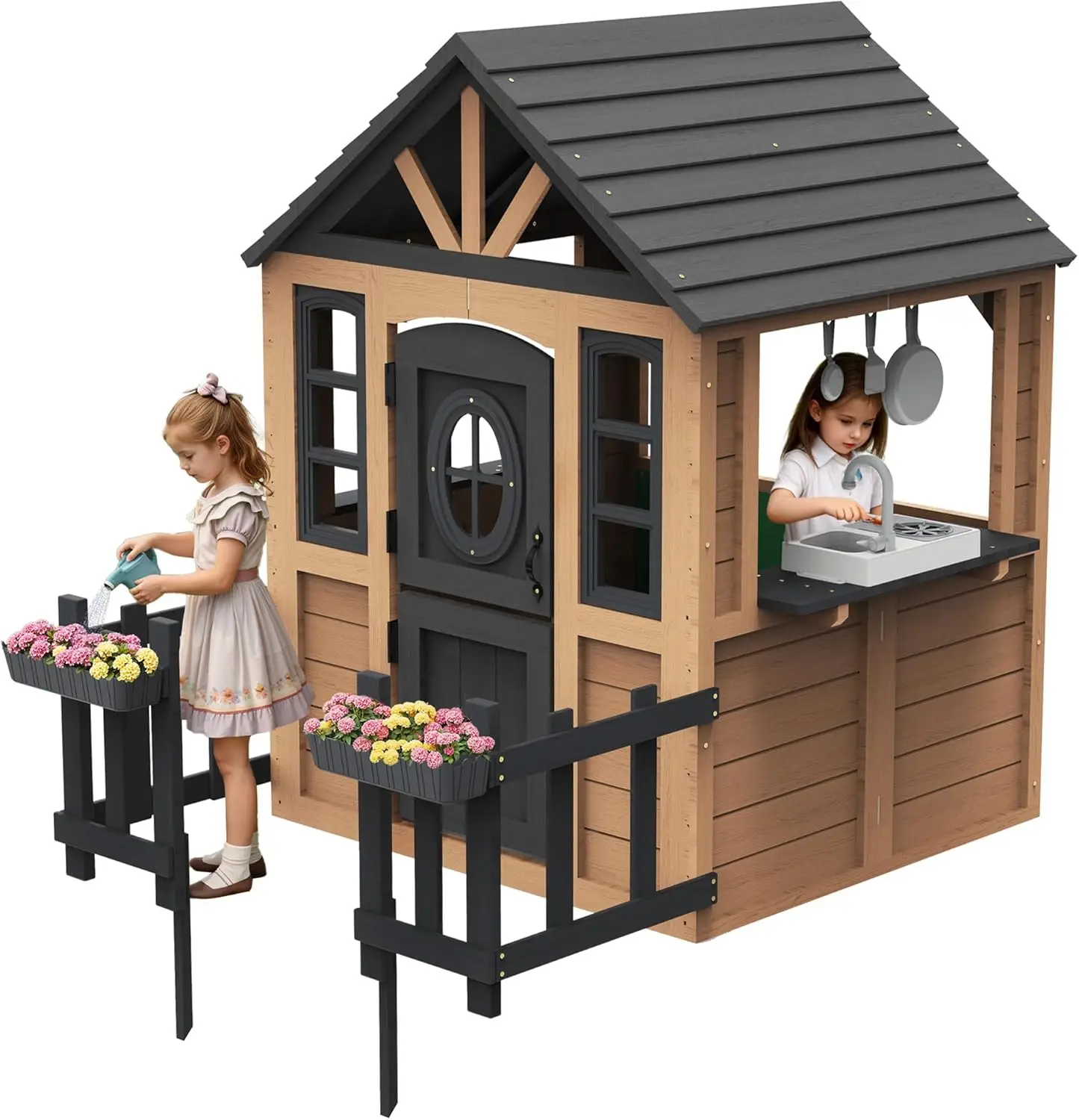 Albott Kids Outdoor Wooden Pla - Kids Outdoor Wooden Playhouse recensie en prijs