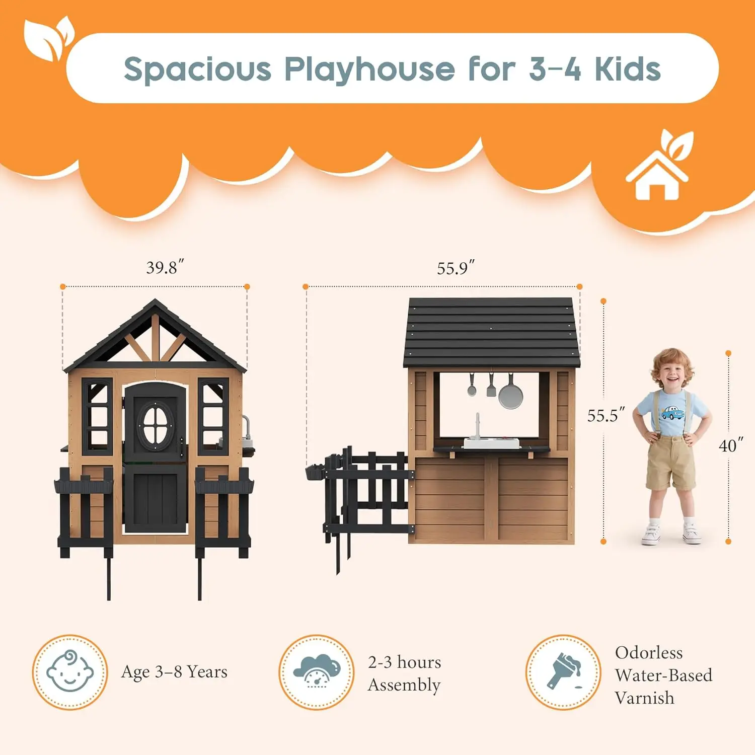 Albott Kids Outdoor Wooden Pla - Kids Outdoor Wooden Playhouse recensie en prijs