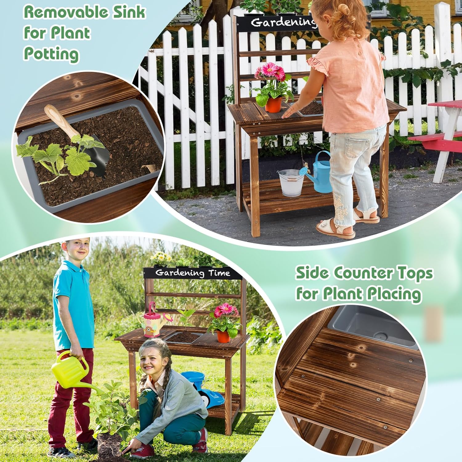 Mud Kitchen, Fir Wood Kids Pot - Kids Outdoor Sink recensie en prijs