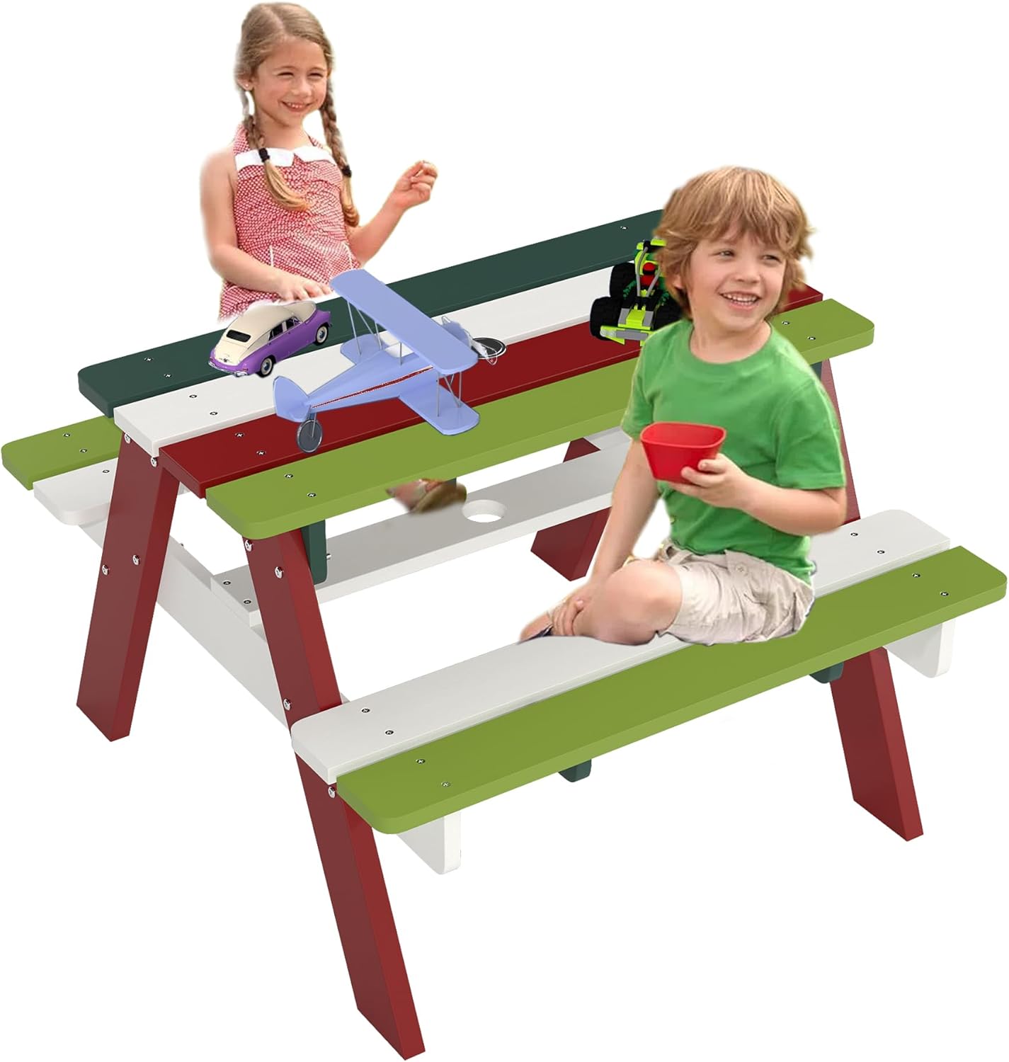 Kids Picnic Table, HDPE All We - Kids Outdoor Table And Chairs With Umbrella recensie en prijs