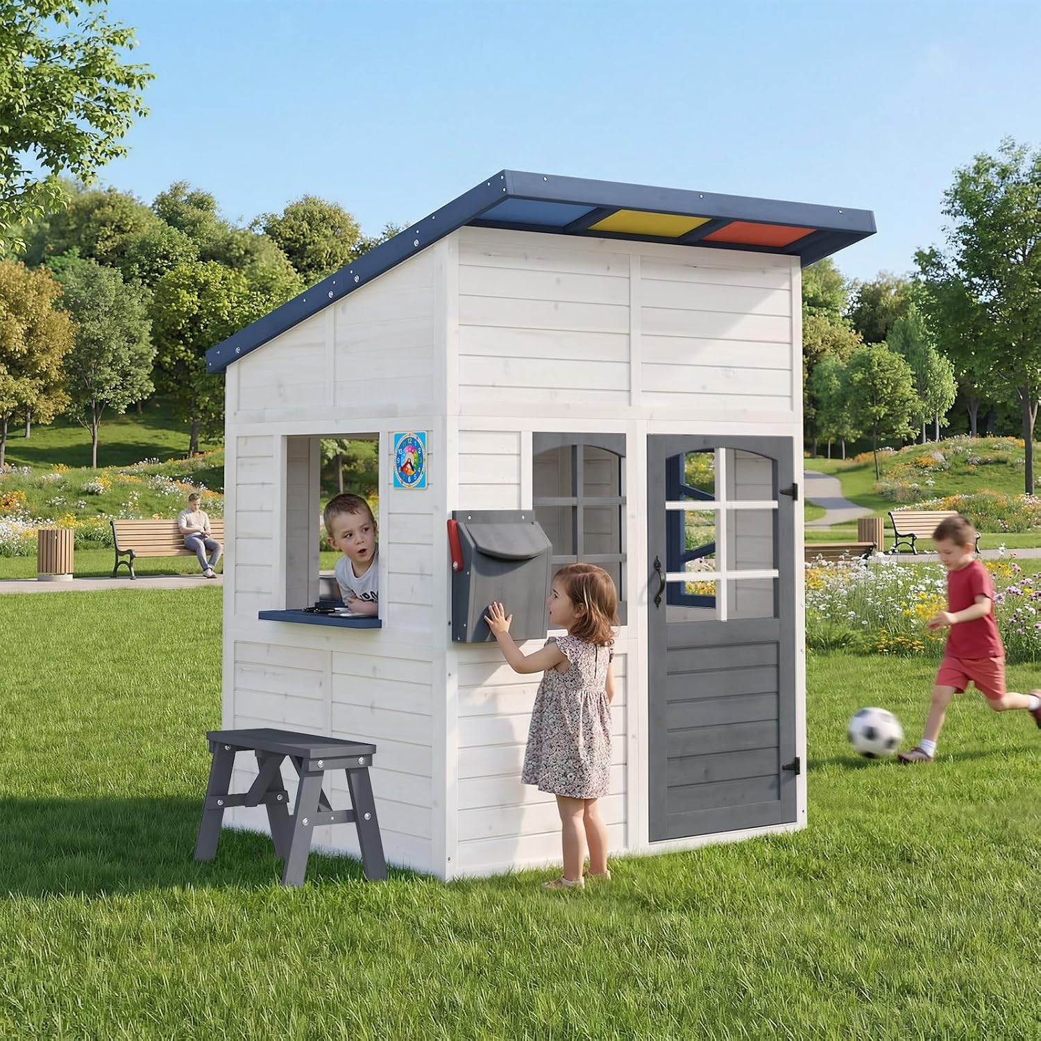 Wooden Kids Outdoor Playhouse  - Kids Outdoor Kitchen recensie en prijs