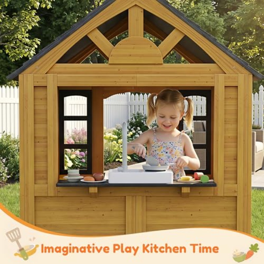 Outdoor playhouse for kids age - Kids Outdoor Wooden Playhouse recensie en prijs