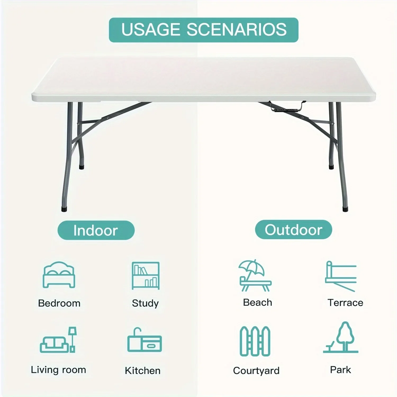 6FT Spacious Plastic Folding T - Kids Outdoor Dining Table recensie en prijs