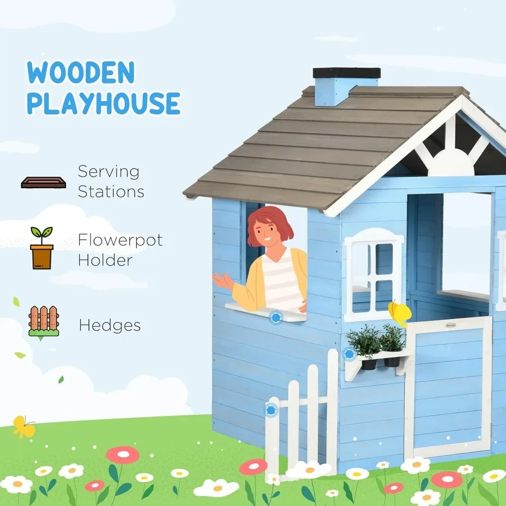 Playhouse For Kids Outdoor Cou - Kids Outdoor Wooden Playhouse recensie en prijs