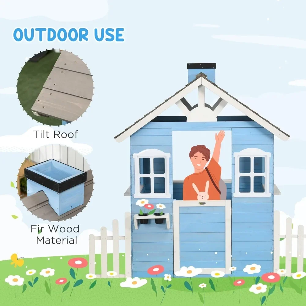 Playhouse For Kids Outdoor Cou - Kids Outdoor Wooden Playhouse recensie en prijs