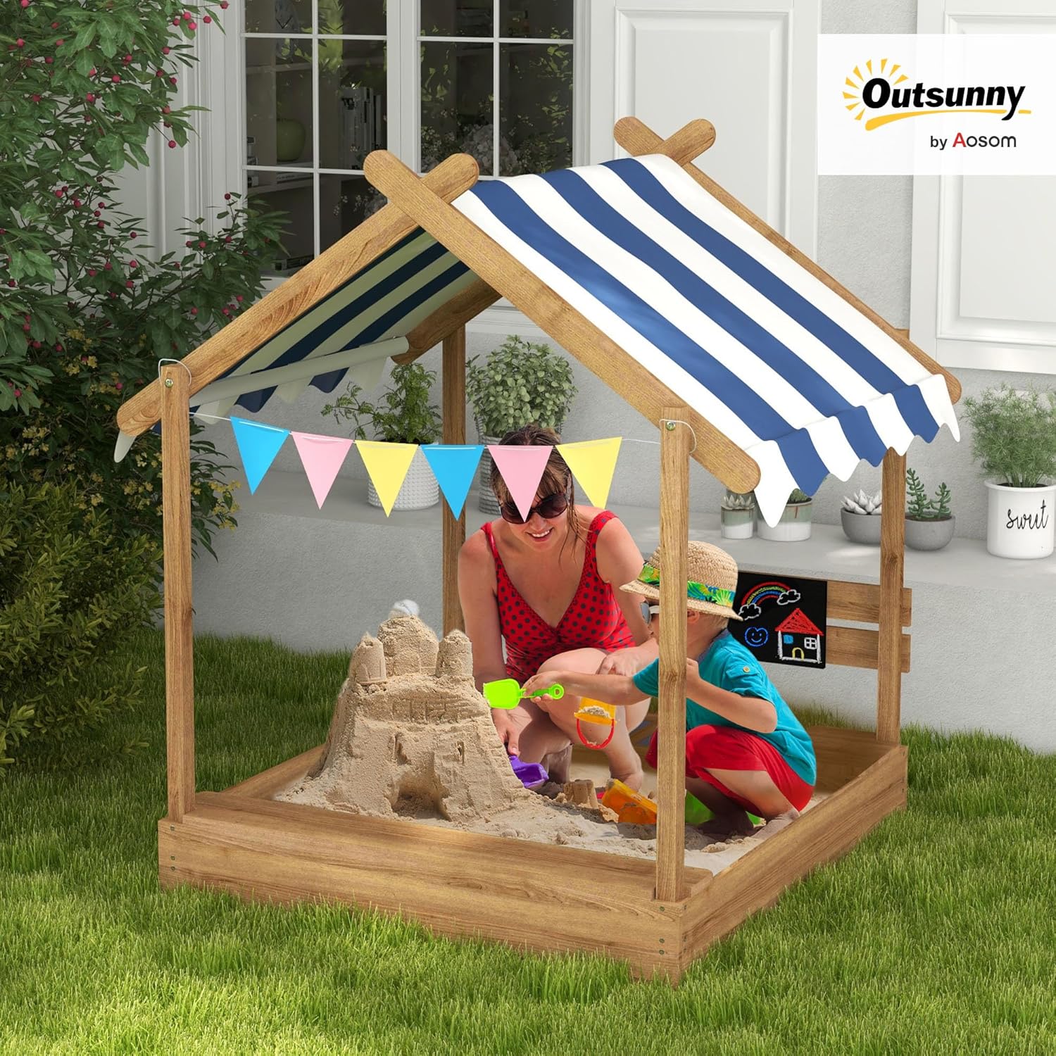Wooden Sandbox Canopy Kids San - Kids Outdoor Sink recensie en prijs