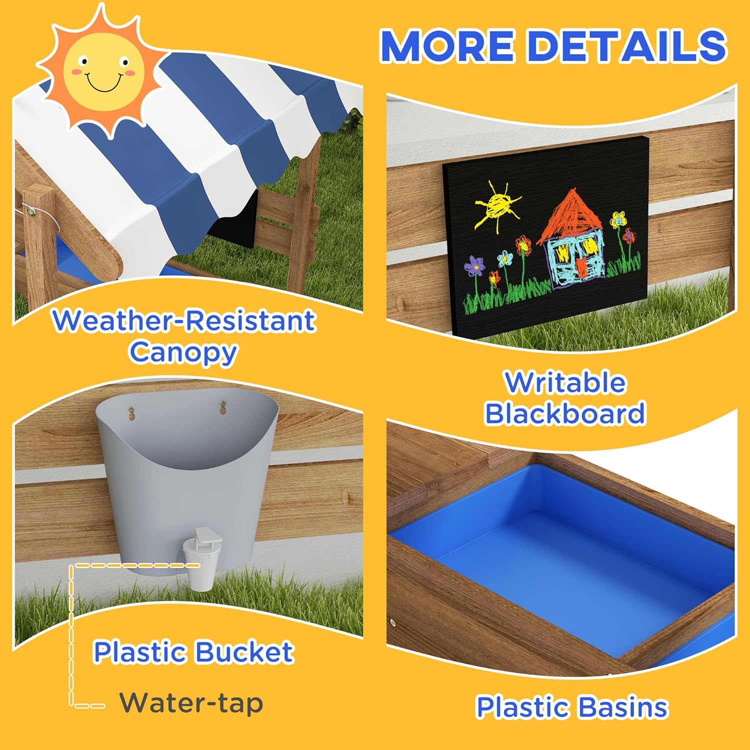 Wooden Sandbox Canopy Kids San - Kids Outdoor Sink recensie en prijs