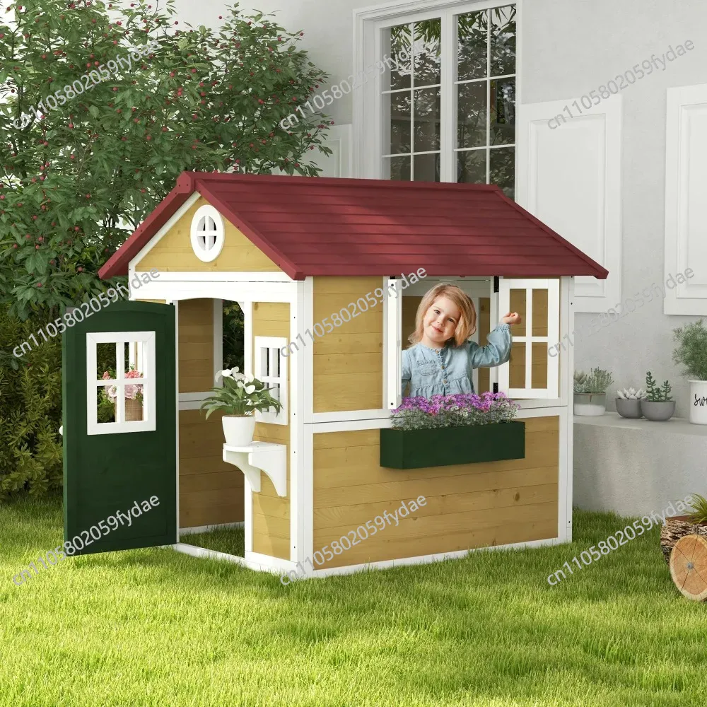 Outdoor Kids Playhouse, Wooden - Kids Outdoor Wooden Playhouse recensie en prijs