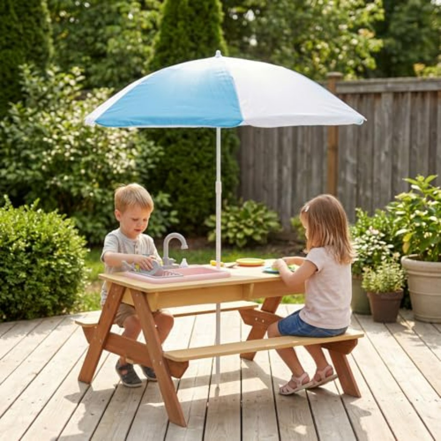Outdoor kids picnic table with - Kids Outdoor Sink recensie en prijs