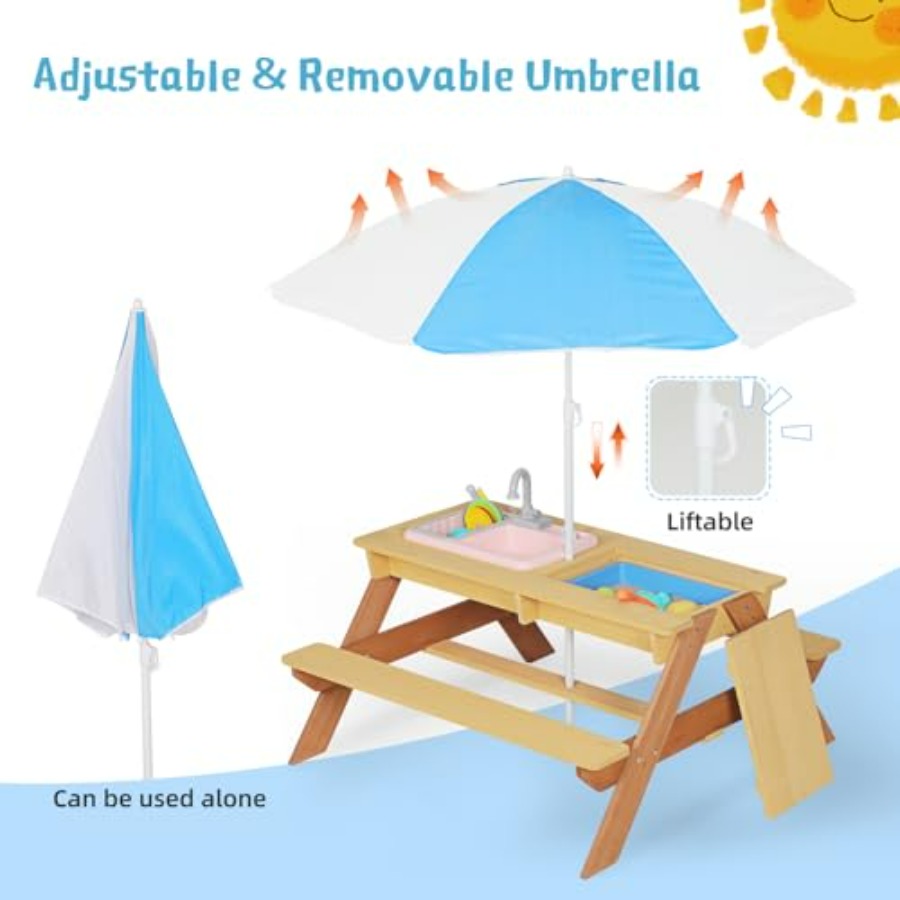 Outdoor kids picnic table with - Kids Outdoor Sink recensie en prijs