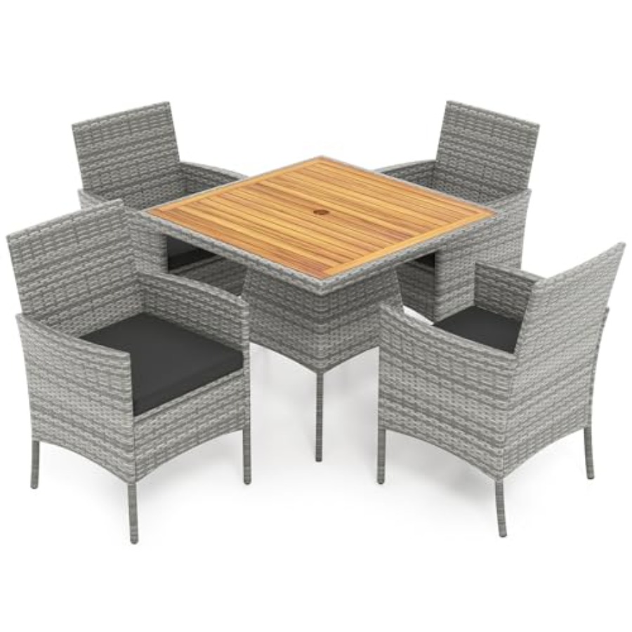 5 Pieces PE Wicker Patio Dinin - Kids Outdoor Dining Table recensie en prijs