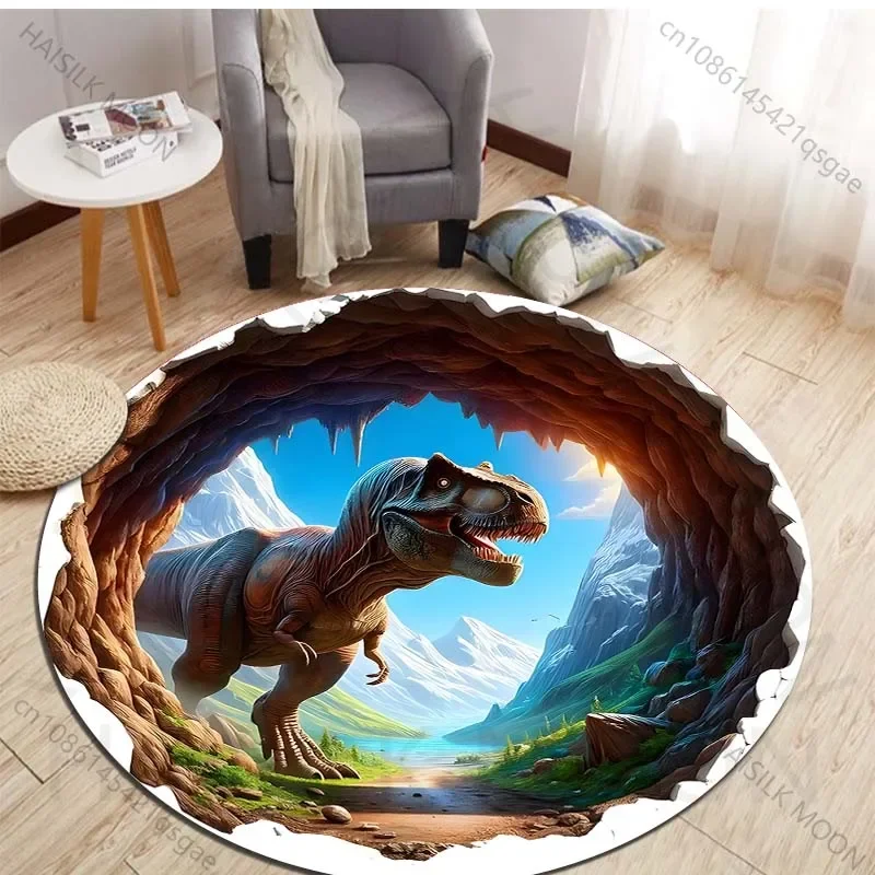 HD 3D Dinosaur Print Round Rug - Kids Outdoor Mat Waterproof recensie en prijs