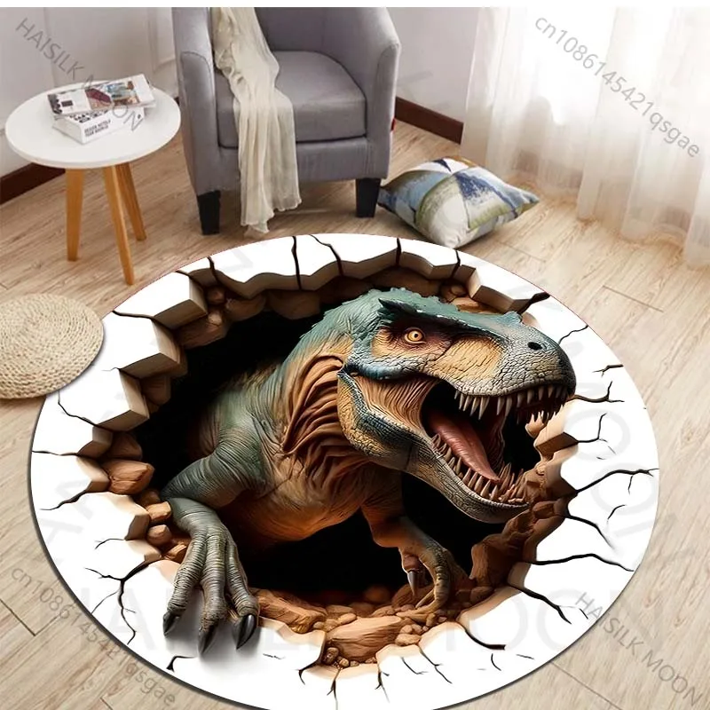 HD 3D Dinosaur Print Round Rug - Kids Outdoor Mat Waterproof recensie en prijs