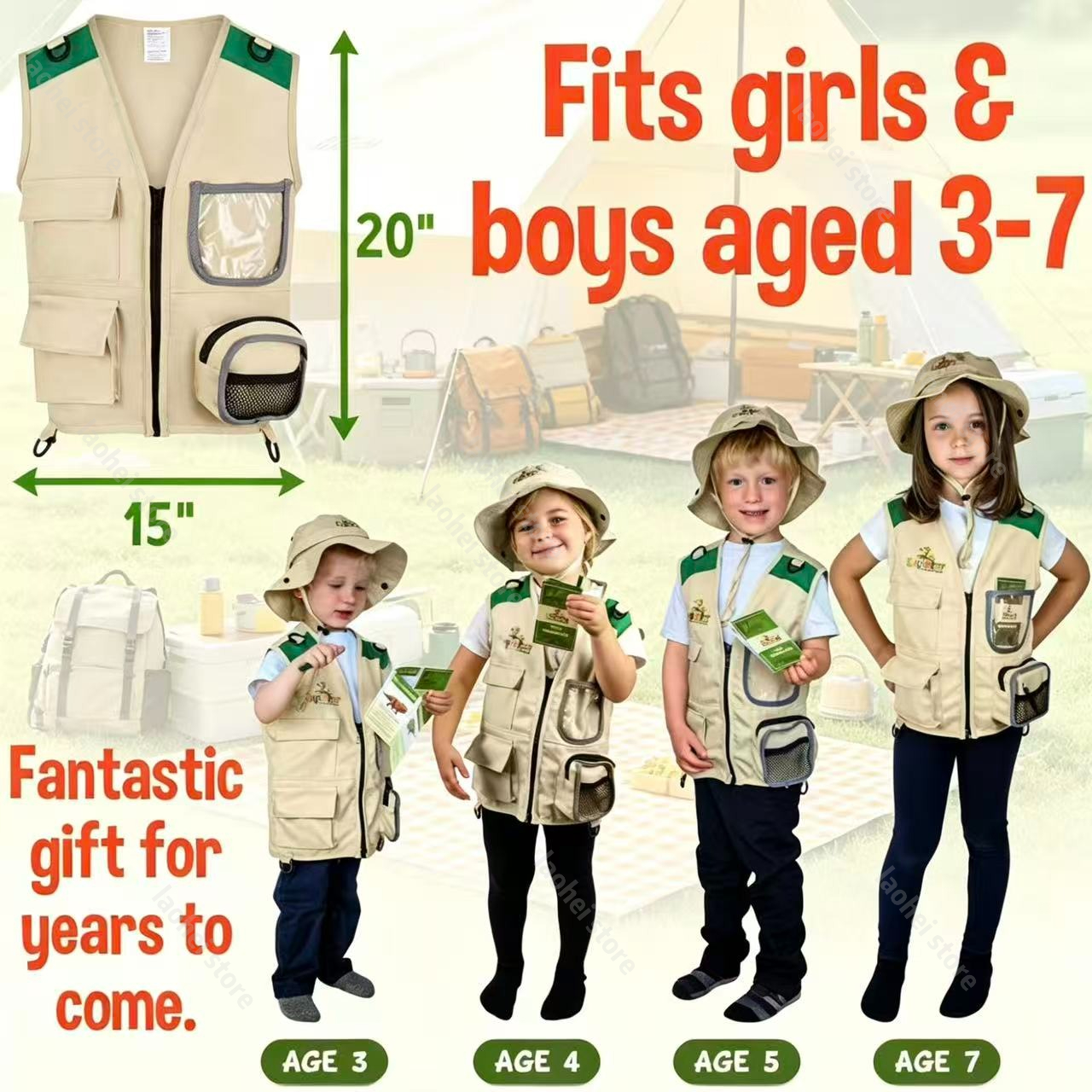 Kids Explorer Vest and Hat Cos - Outdoor Games For Kids recensie en prijs