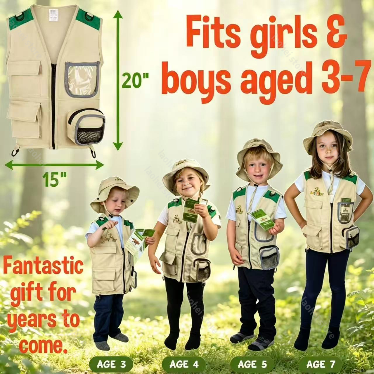 Kids Explorer Vest and Hat Cos - Outdoor Games For Kids recensie en prijs