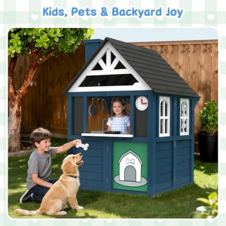 Outdoor kids playhouse: wooden - Kids Outdoor Wooden Playhouse recensie en prijs