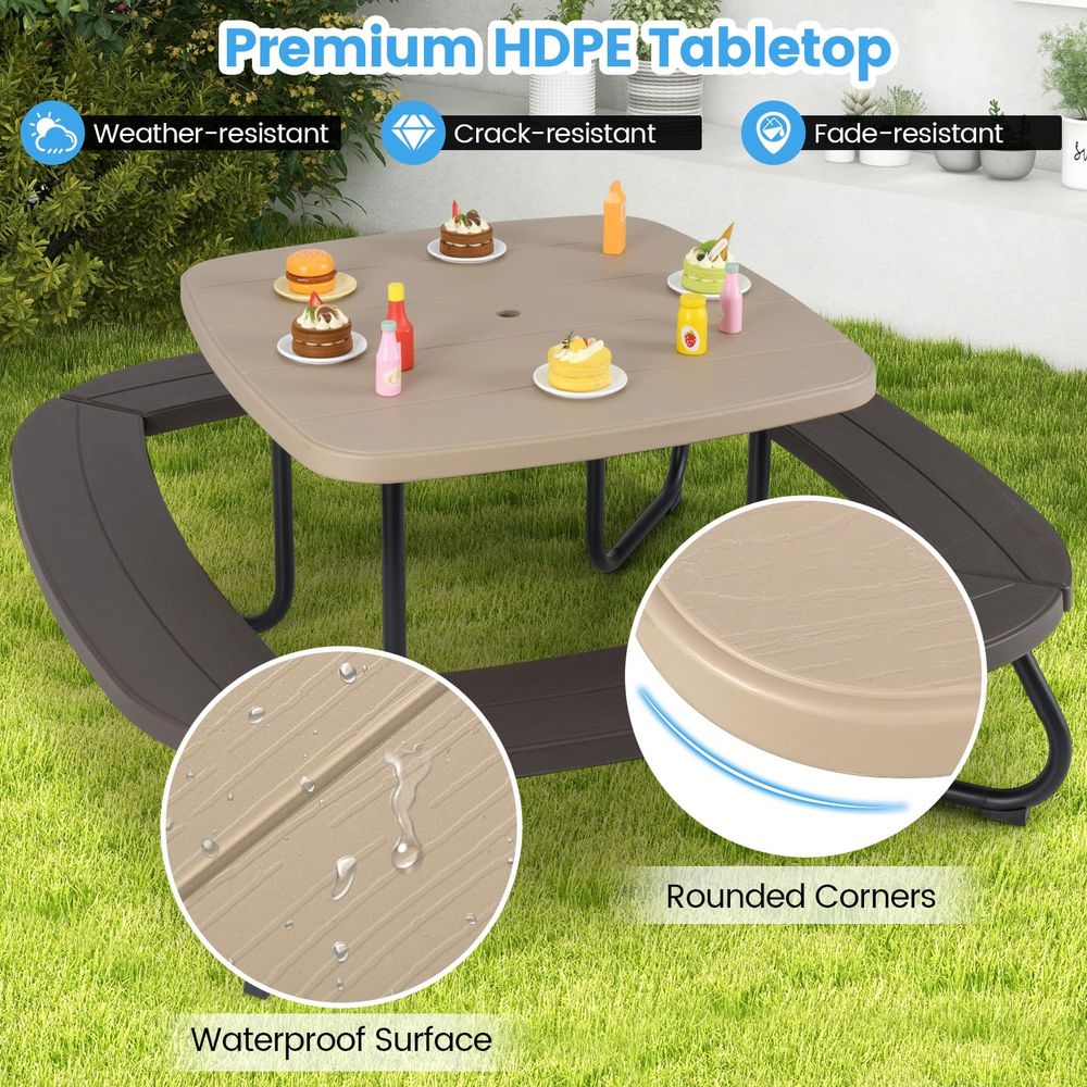 Kids Picnic Table, 8 Person Ki - Kids Outdoor Table And Chairs With Umbrella recensie en prijs