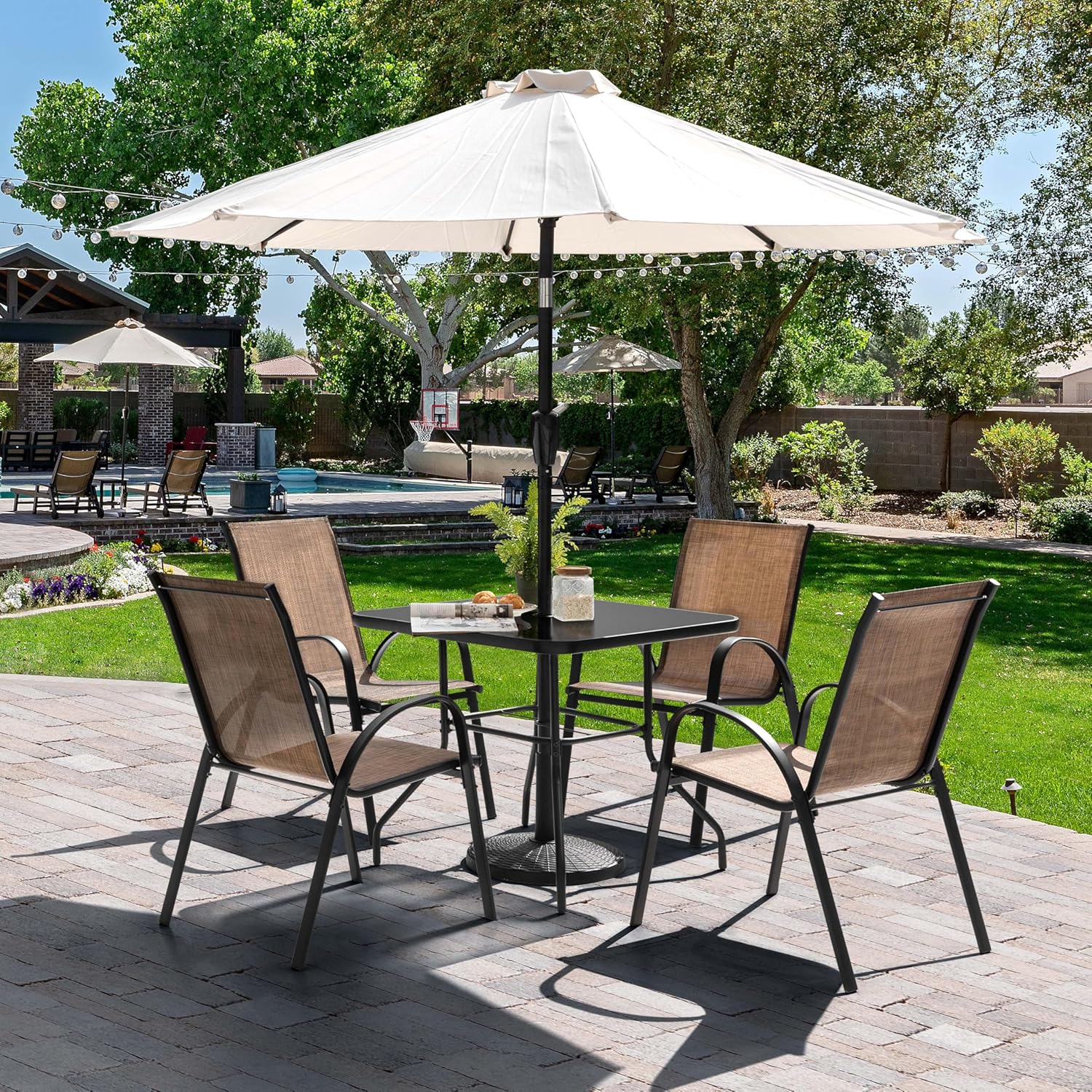5 Piece Metal Patio Dining Set - Kids Outdoor Dining Table recensie en prijs