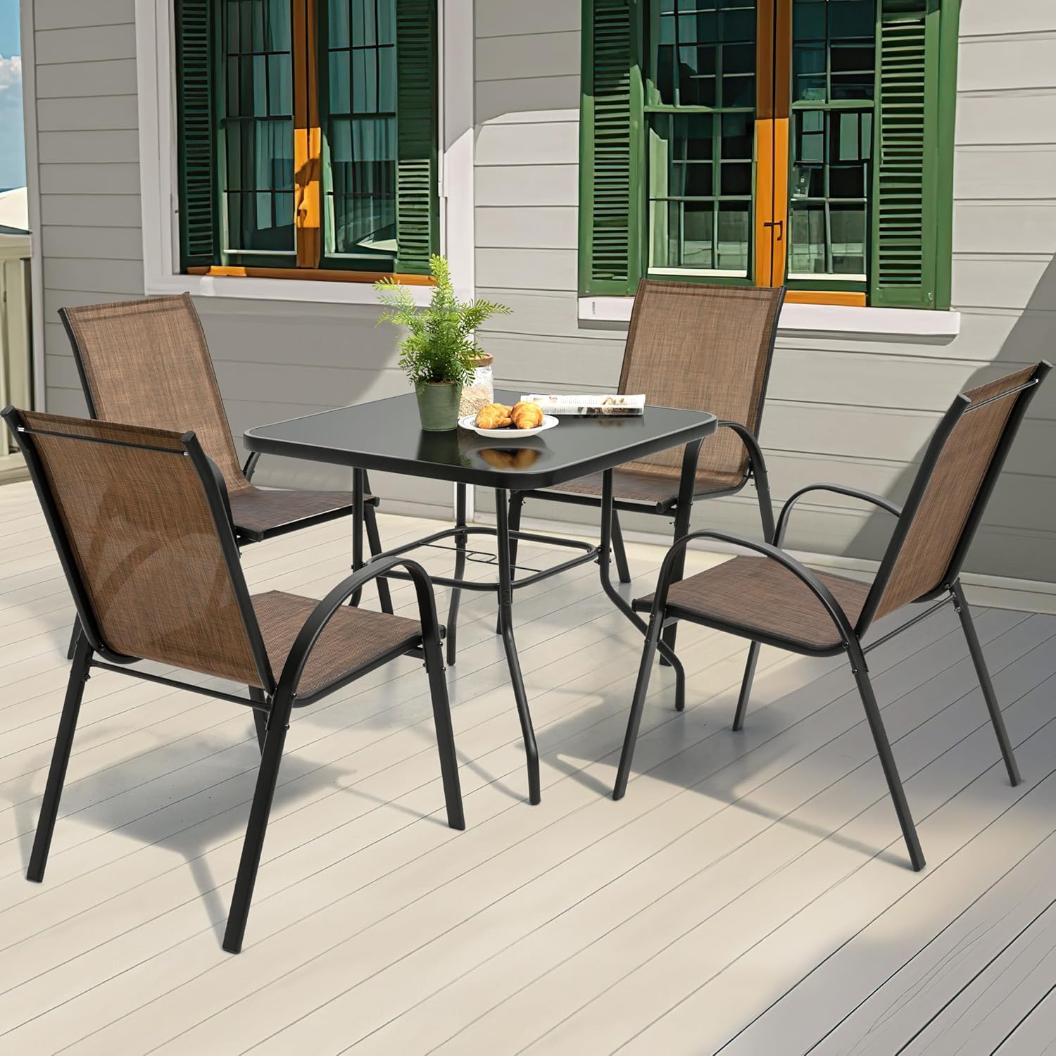 5 Piece Metal Patio Dining Set - Kids Outdoor Dining Table recensie en prijs