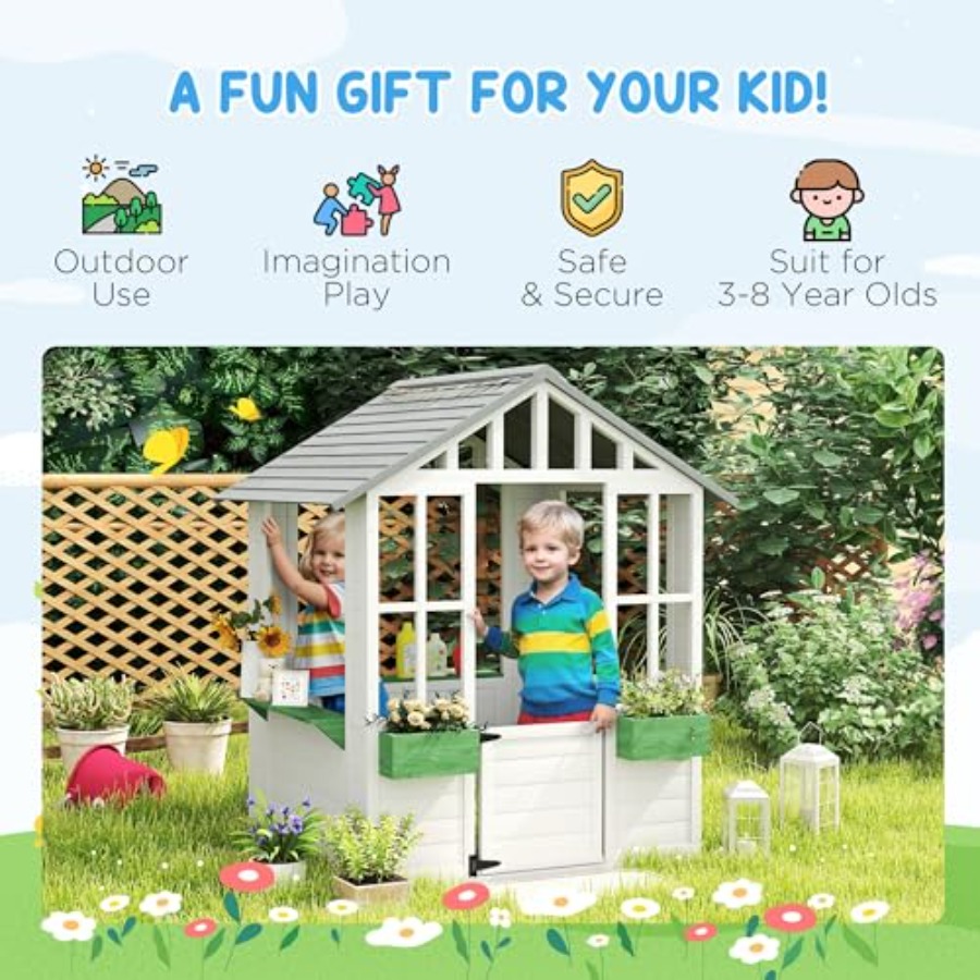 Outdoor playhouse for backyard - Kids Outdoor Wooden Playhouse recensie en prijs