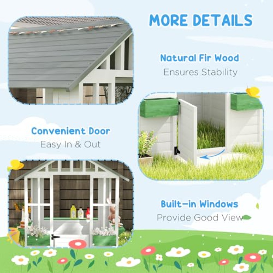 Outdoor playhouse for backyard - Kids Outdoor Wooden Playhouse recensie en prijs
