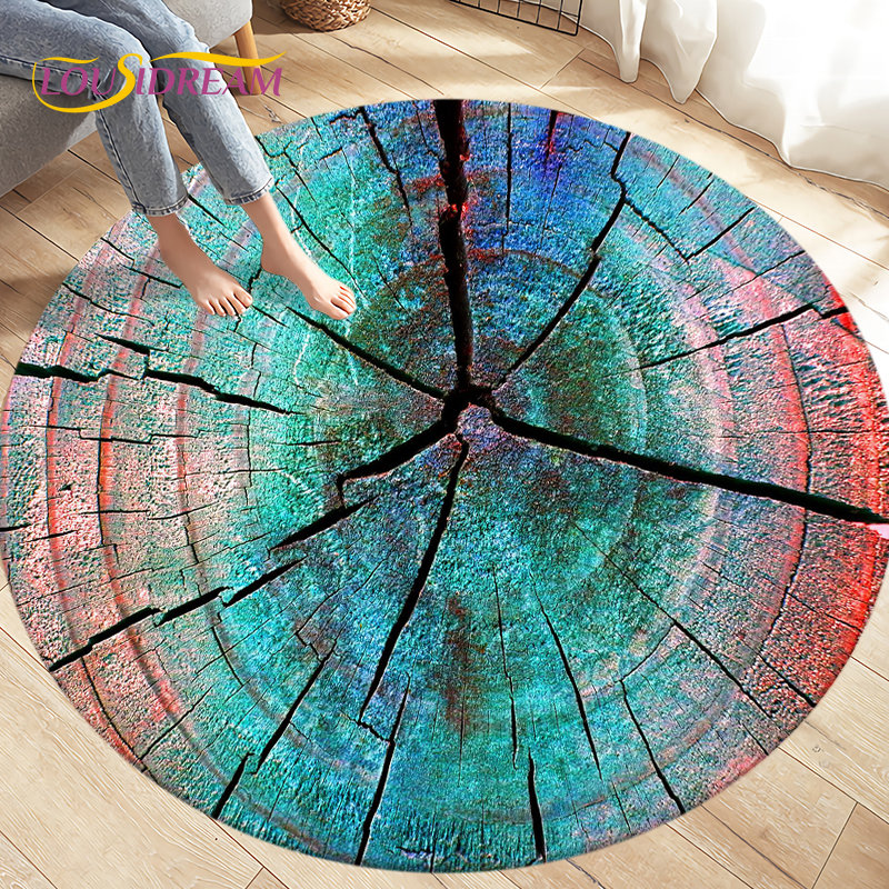 3D Wood Grain Round Area Rug,C - Kids Outdoor Mat Waterproof recensie en prijs