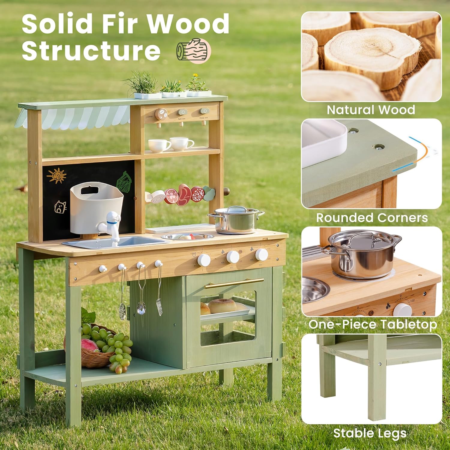 Wooden Mud Kitchen for Kids, O - Kids Outdoor Sink recensie en prijs