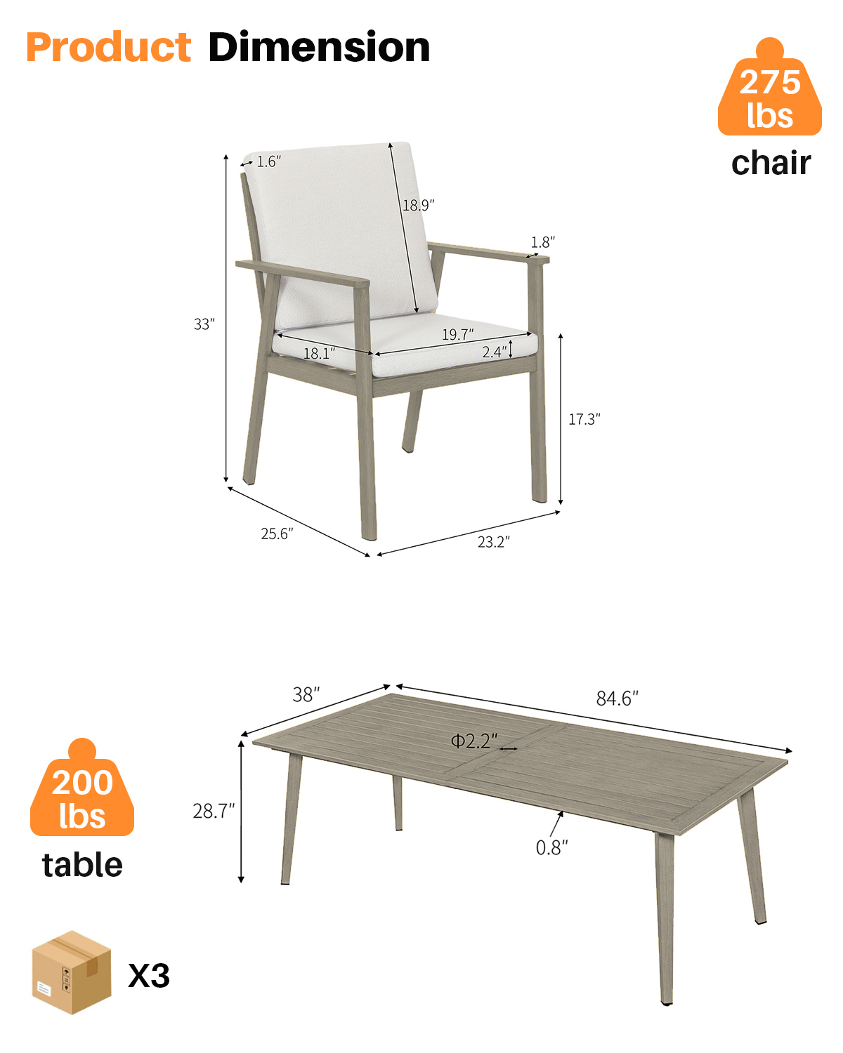 SeeHill 9-Piece Patio Dining S - Kids Outdoor Dining Table recensie en prijs