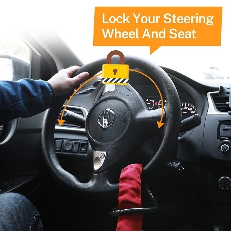 Car Steering Wheel Lock with S - Swing Seat Belt recensie en prijs