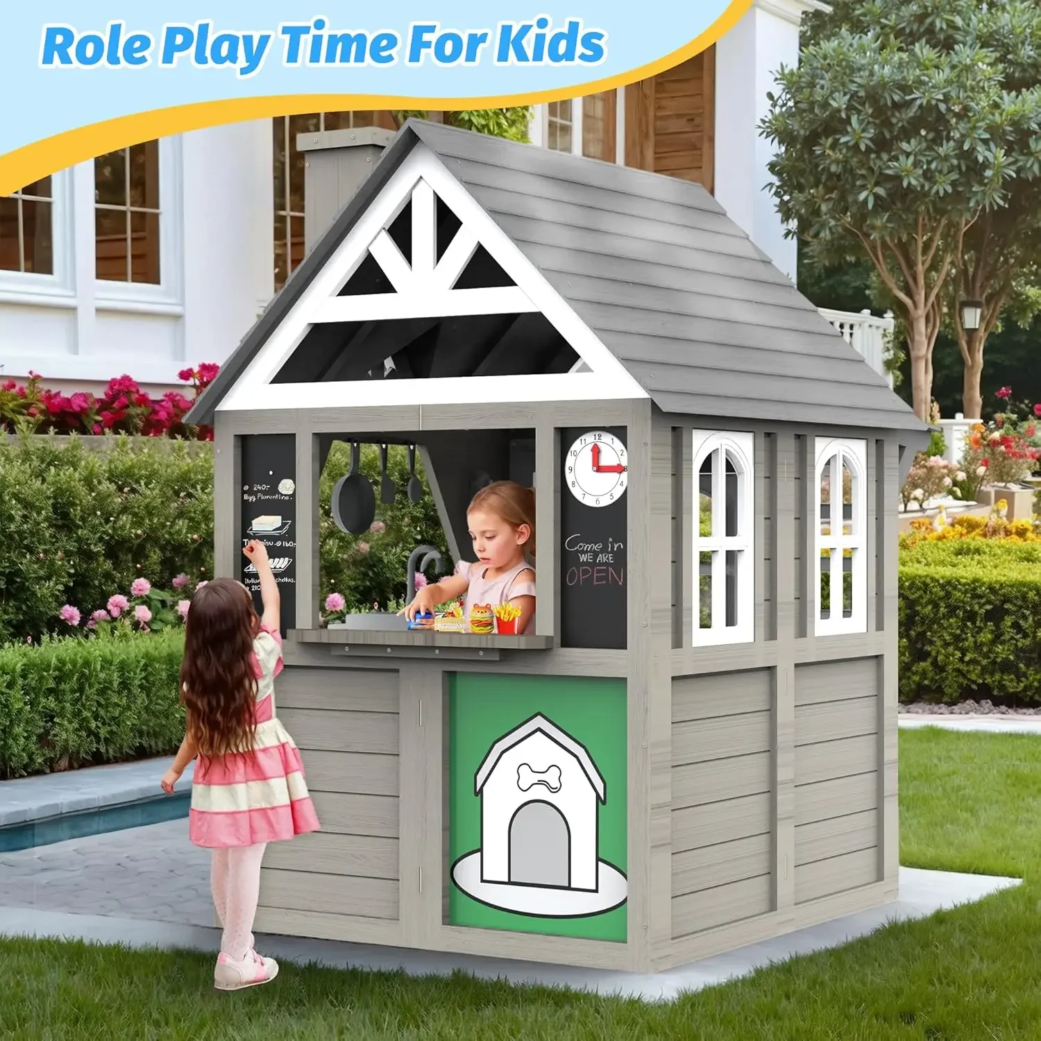 Kids Outdoor Playhouse,Cedar G - Kids Outdoor Wooden Playhouse recensie en prijs