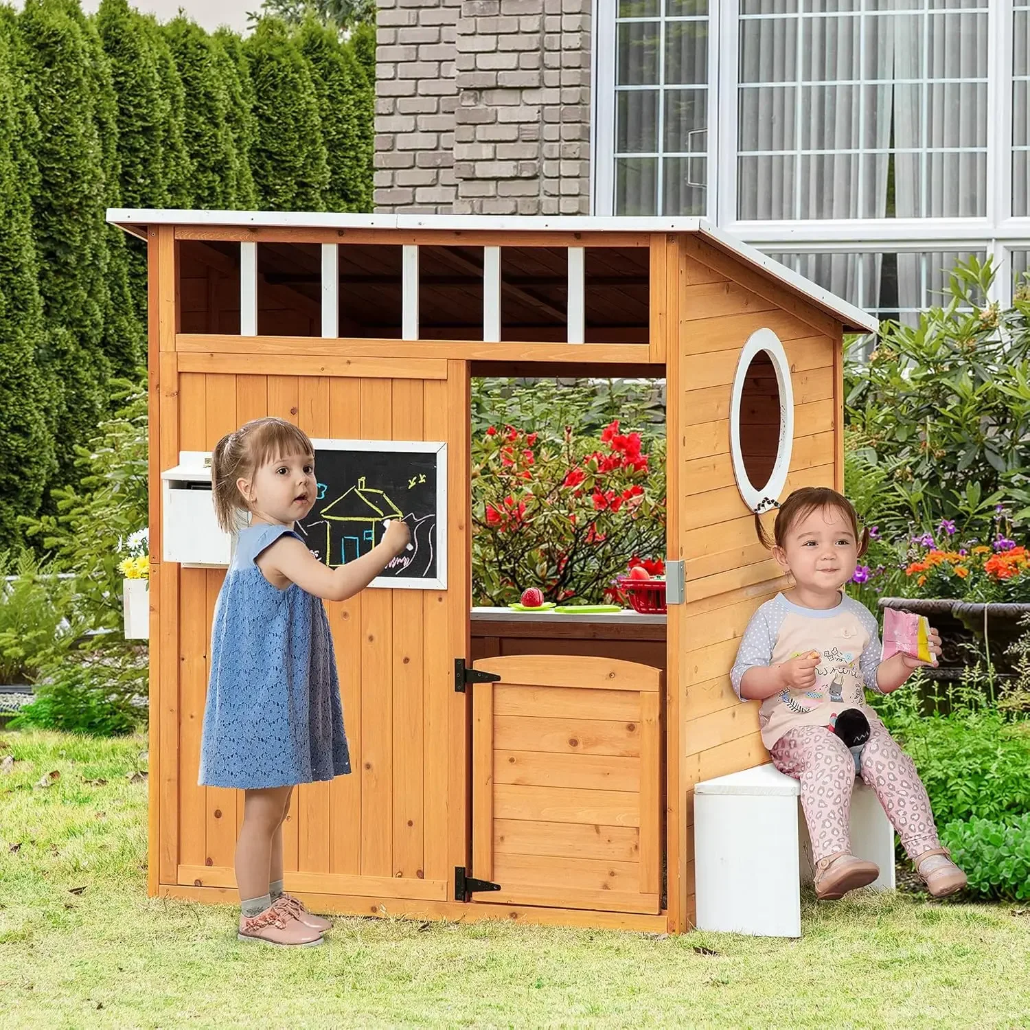 Wooden Playhouse for Kids Outd - Kids Outdoor Wooden Playhouse recensie en prijs