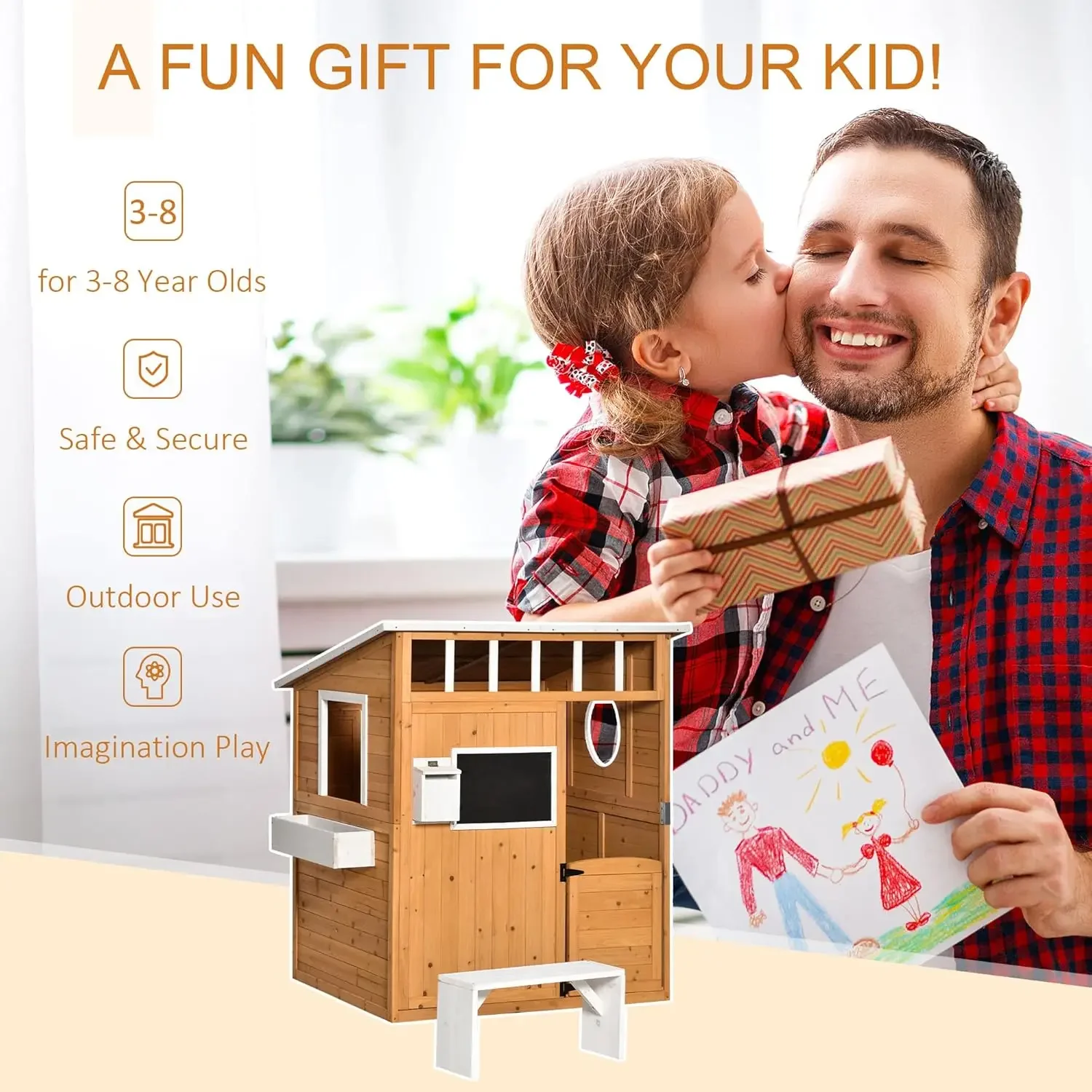 Wooden Playhouse for Kids Outd - Kids Outdoor Wooden Playhouse recensie en prijs