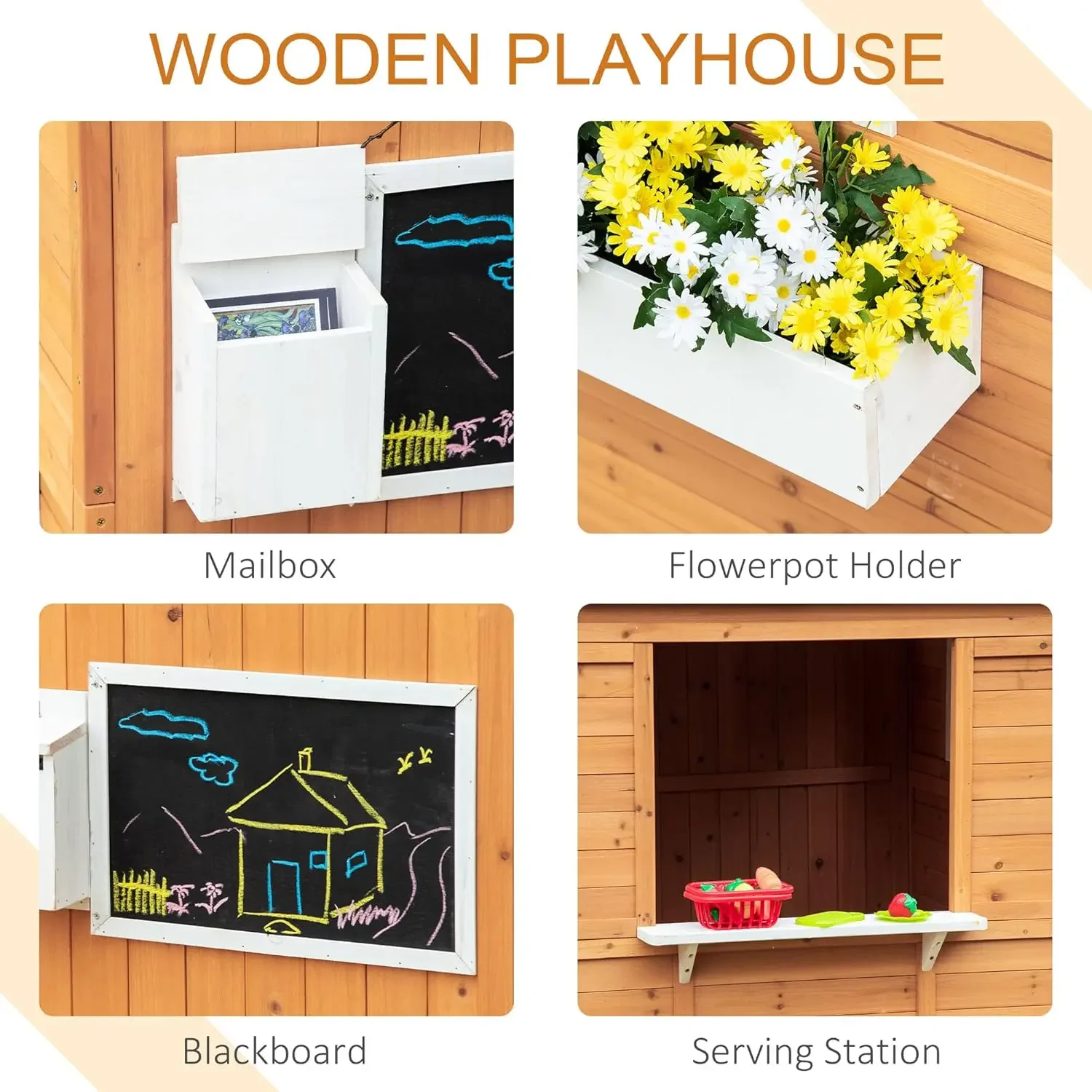 Wooden Playhouse for Kids Outd - Kids Outdoor Wooden Playhouse recensie en prijs