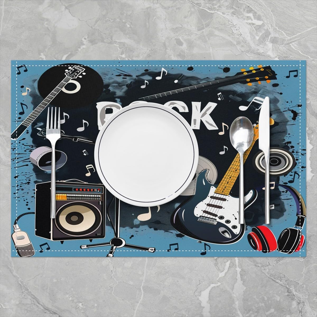 Rock Music Placemats Set of 4  - Kids Outdoor Dining Table recensie en prijs