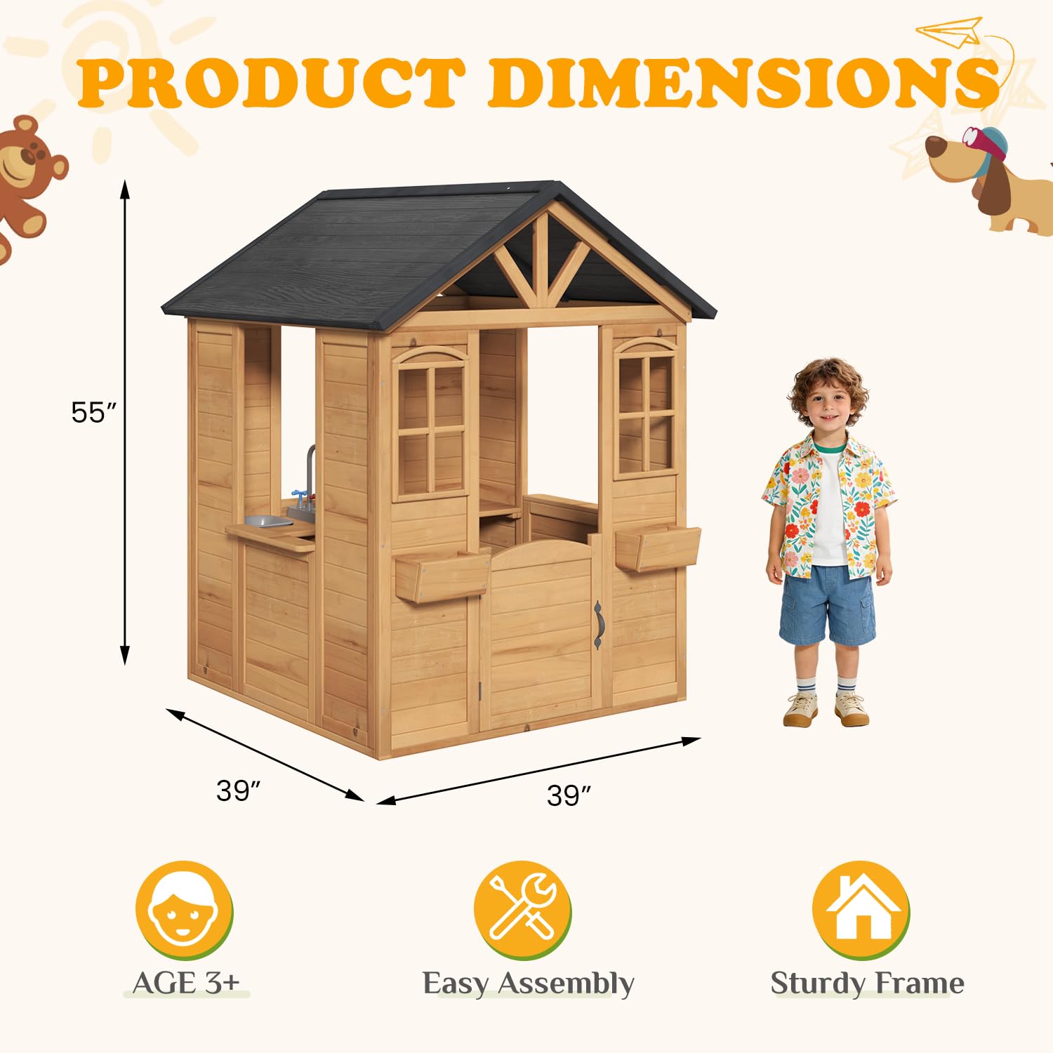 Wooden Kids Playhouse Outdoor  - Kids Outdoor Sink recensie en prijs
