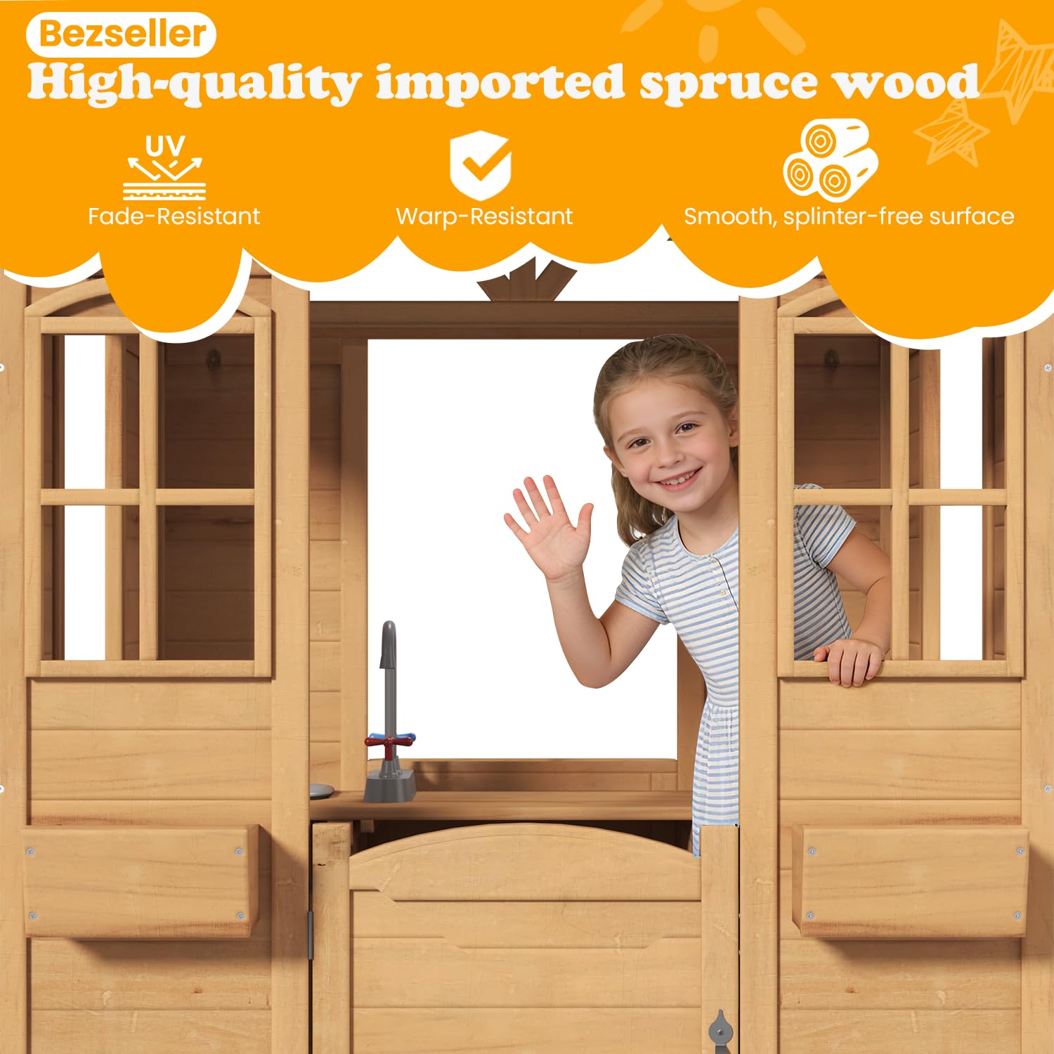 Wooden Kids Playhouse Outdoor  - Kids Outdoor Sink recensie en prijs