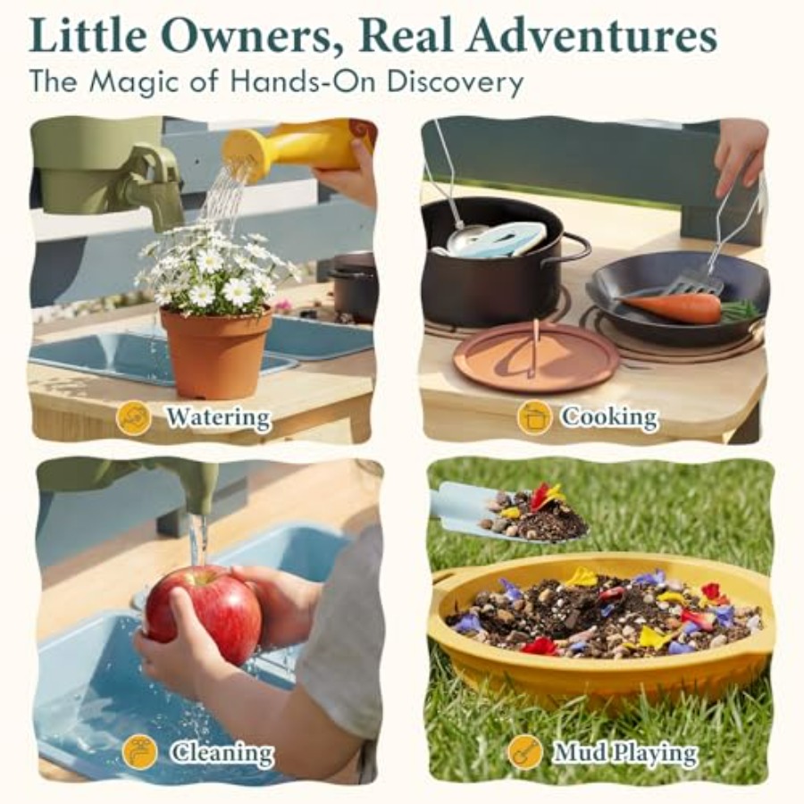 Outdoor mud kitchen for kids:  - Kids Outdoor Sink recensie en prijs