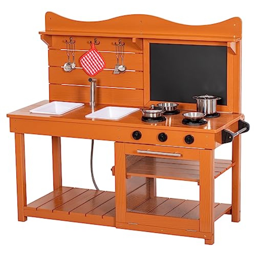 Outdoor wooden mud kitchen pla - Kids Outdoor Sink recensie en prijs