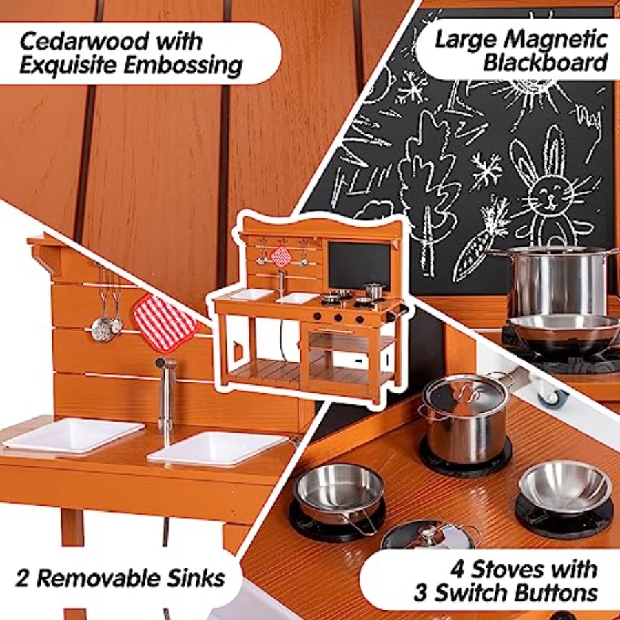 Outdoor wooden mud kitchen pla - Kids Outdoor Sink recensie en prijs