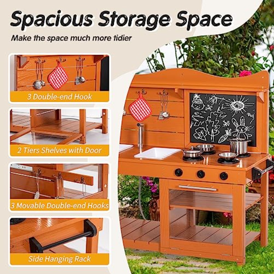Outdoor wooden mud kitchen pla - Kids Outdoor Sink recensie en prijs