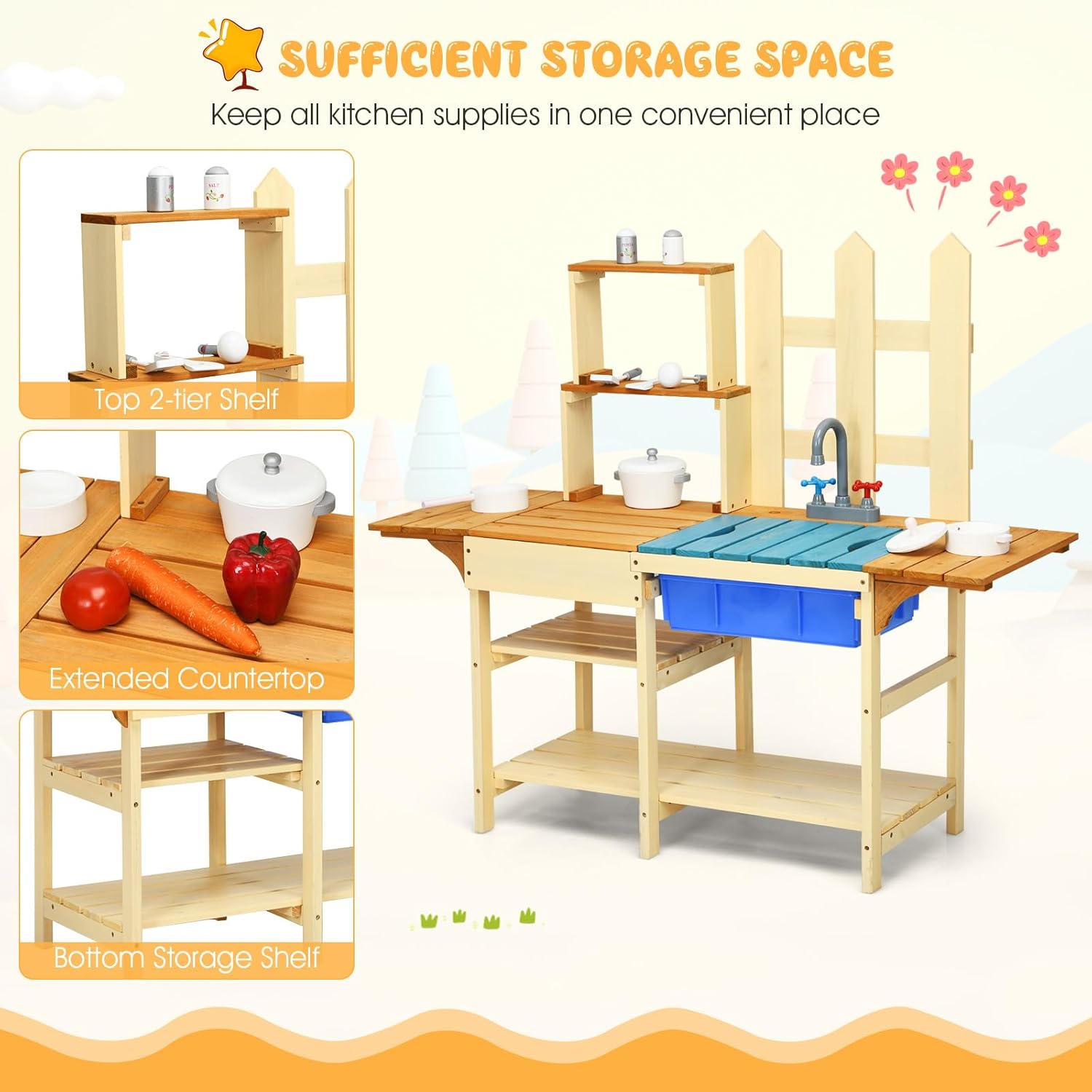 Kids Mud Kitchen Playset, Indo - Kids Outdoor Sink recensie en prijs