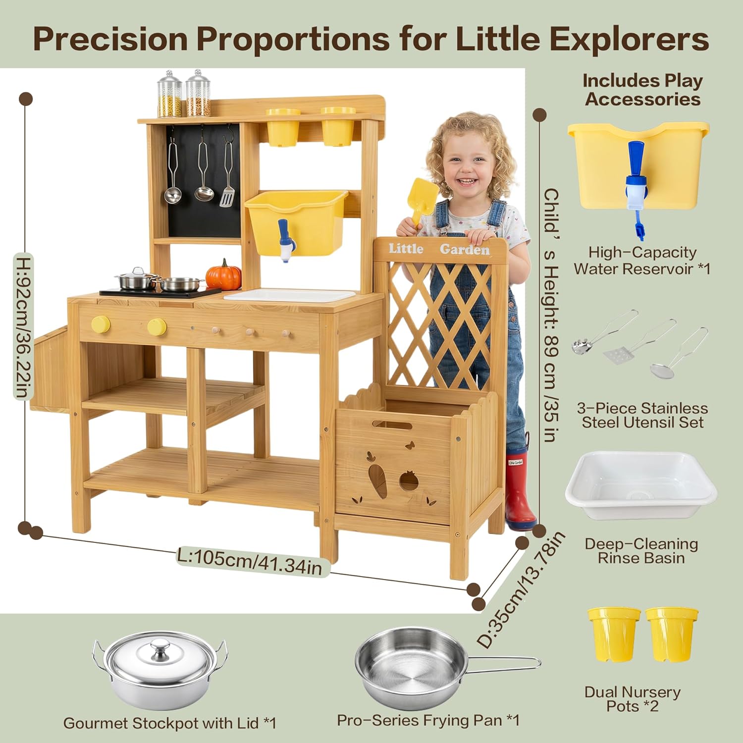 Wooden Mud Kitchen for Kids, O - Kids Outdoor Sink recensie en prijs
